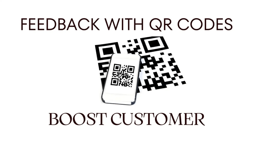 google review Right Win Medias Smartphone displaying QR code set against larger QR codes with text Feedback with QR Codes Boost Customer