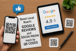 Boost Local Reach: with Google Reviews and Social media reach by QR Codes